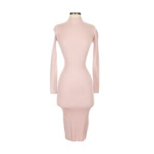 Babaton Bodycon Sweater Dress Women's XS Pink Polyester stretch Mock Neck NWT